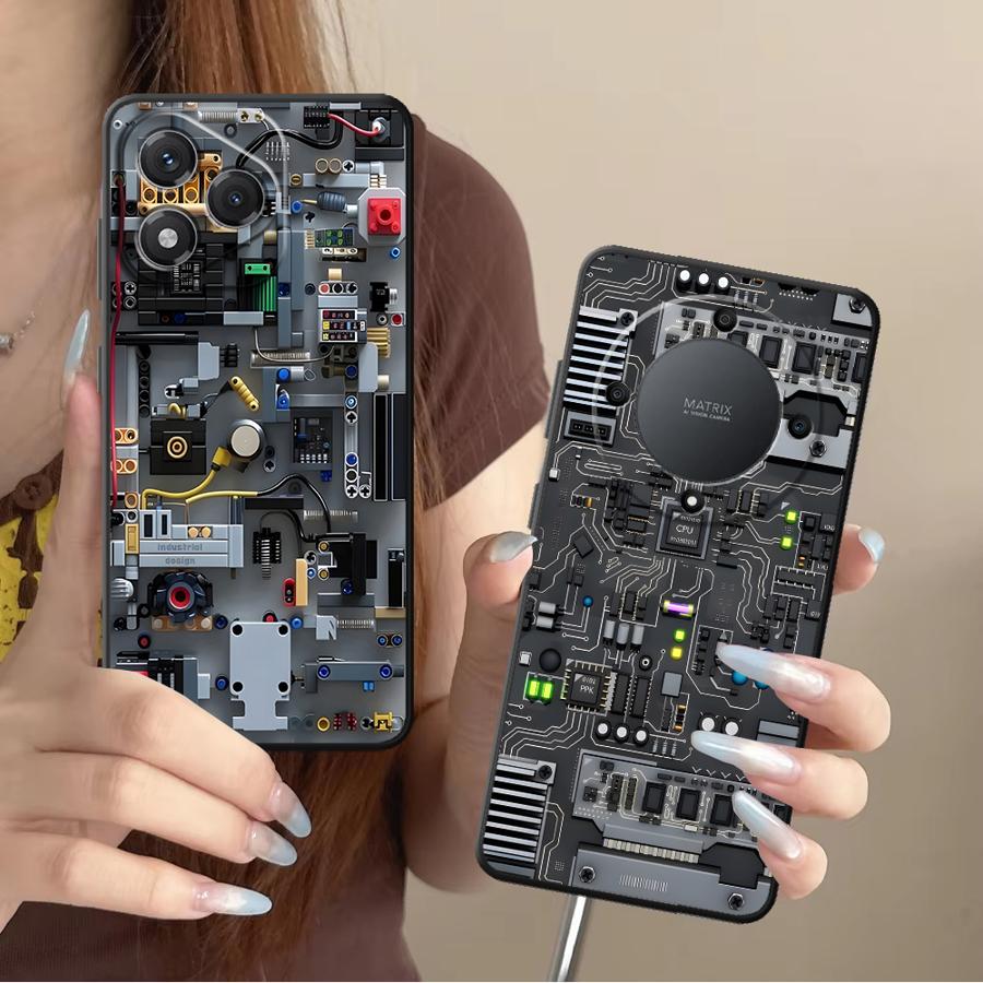Gaming Console X6 - เคสโทรศัพท์ลายเกมมิ่งสีม่วงสำหรับ Honor X6 Magic5Lite 8X 200