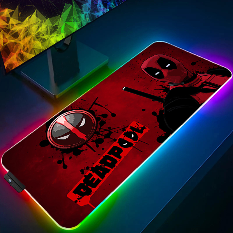 Pad Gaming Console - แผ่นรองเมาส์ LED สำหรับเล่นเกม พร้อมไฟแบ็คไลท์ ขอบล็อค ลายอนิเมะ