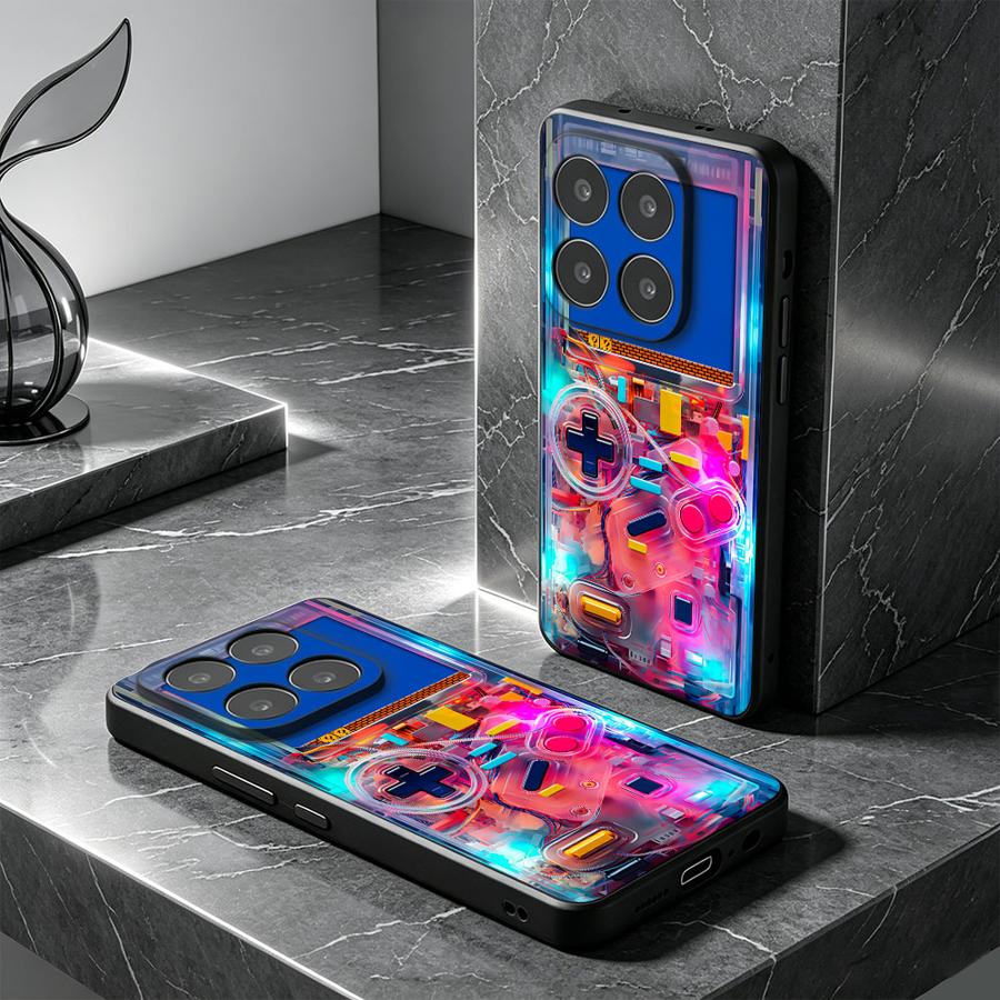 Gaming Console X6 - เคสโทรศัพท์ลายเกมส์สีสันสดใสสำหรับ Honor 600 Lite 70 200