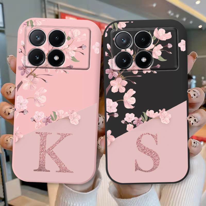 Gaming Console X6 - สําหรับ Poco X6 Pro กรณีดอกไม้น่ารักตัวอักษรกันกระแทก Soft
