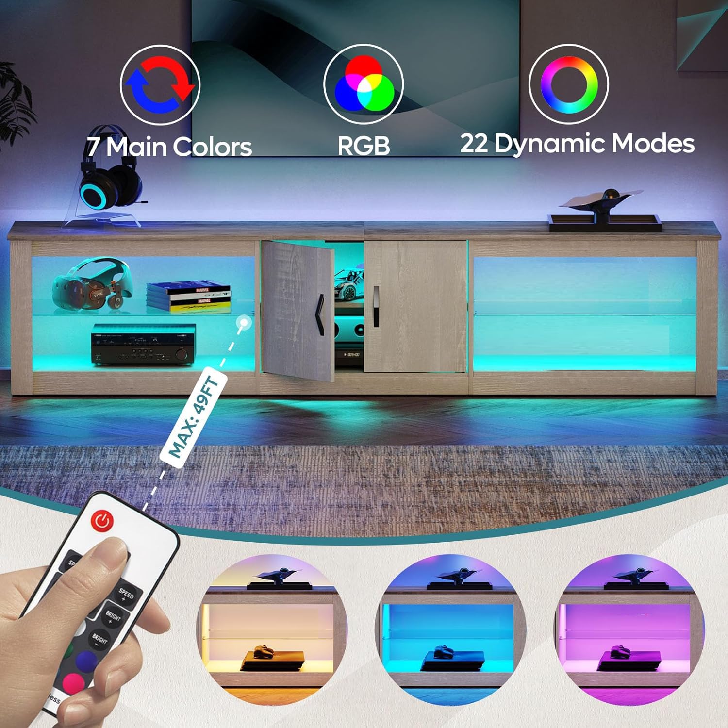 ขาตั้งทีวีขนาด 80 นิ้วสำหรับที - Gaming Console Entertainment Center บทวิจารณ์และราคา