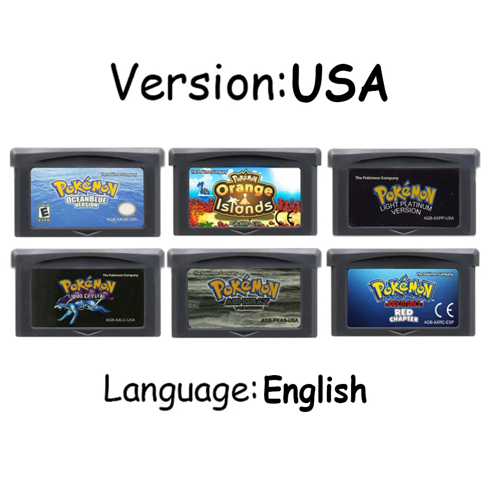 GBA โปเกมอนซีรีส์เกมคาร์ทริดจ์ - Gaming Console Video บทวิจารณ์และราคา