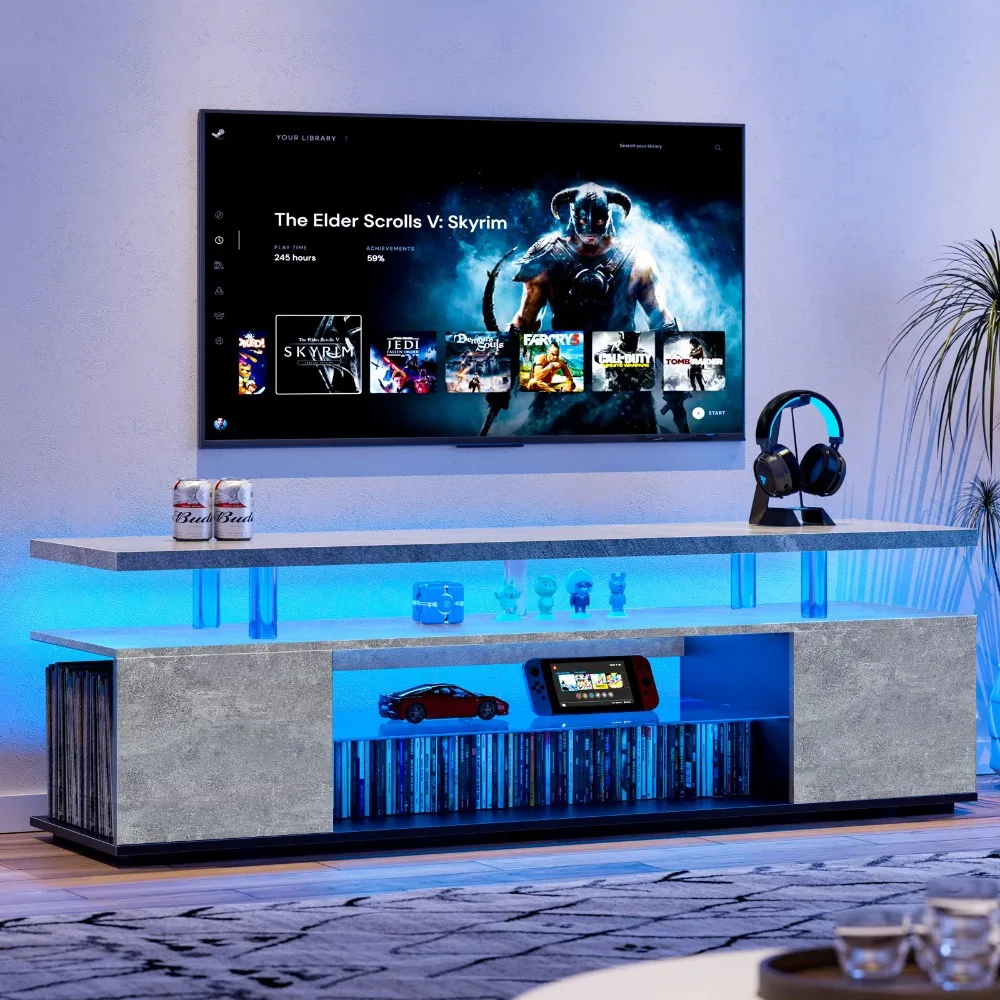 ชั้นวางทีวีสำหรับทีวีขนาด 70 น - Gaming Console Entertainment Center บทวิจารณ์และราคา