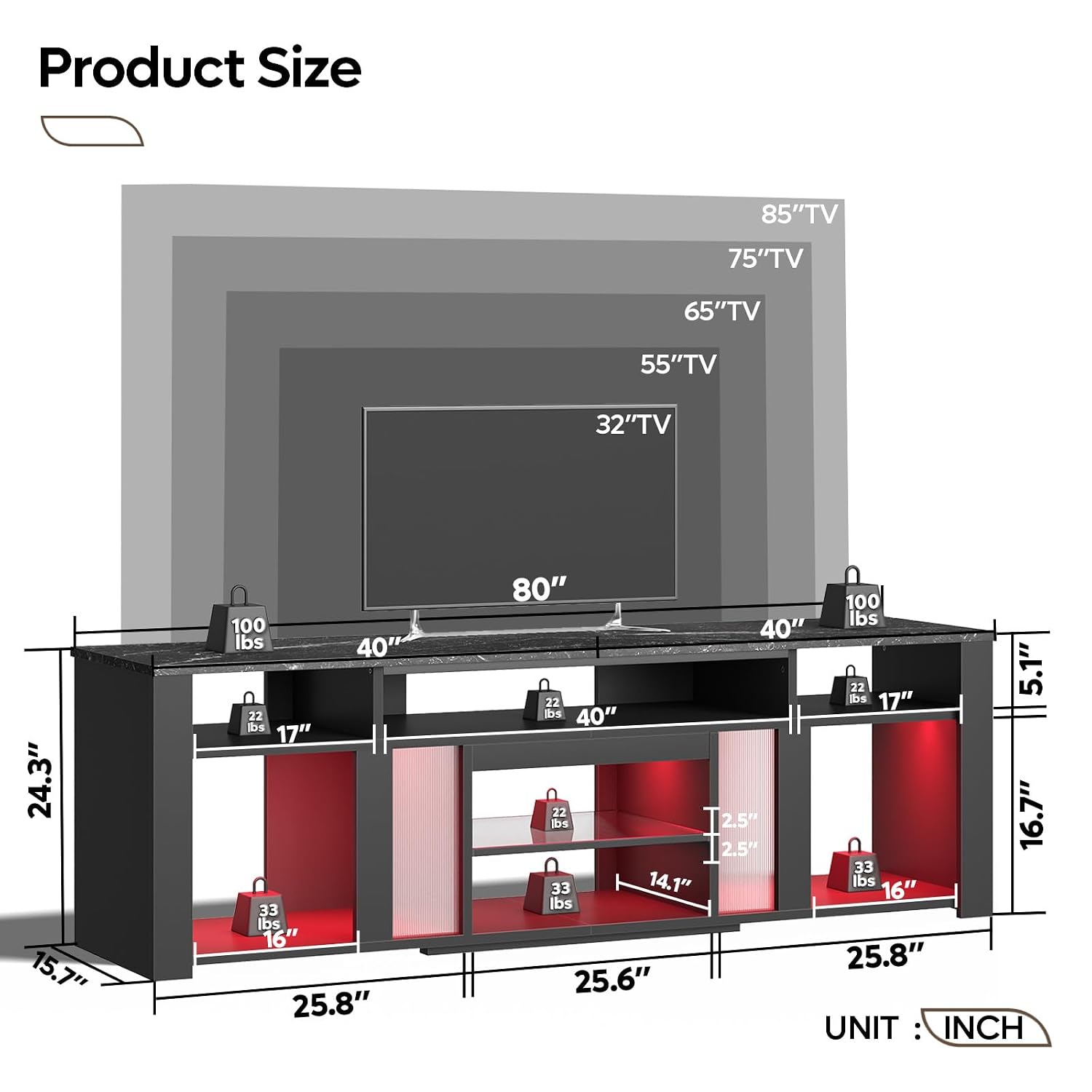 ขาตั้งทีวีขนาด 80 นิ้วสำหรับที - Gaming Console Entertainment Center บทวิจารณ์และราคา