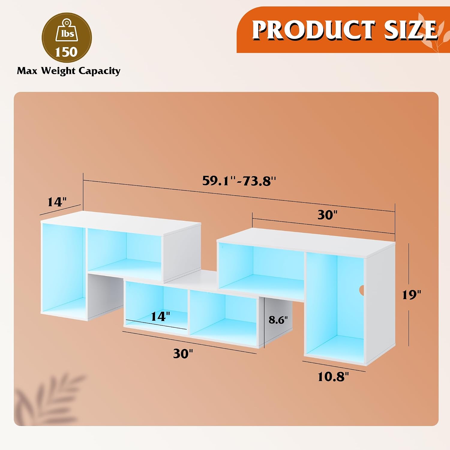 ขาตั้งทีวีปรับรูปทรงได้พร้อมไฟ - Gaming Console Entertainment Center บทวิจารณ์และราคา