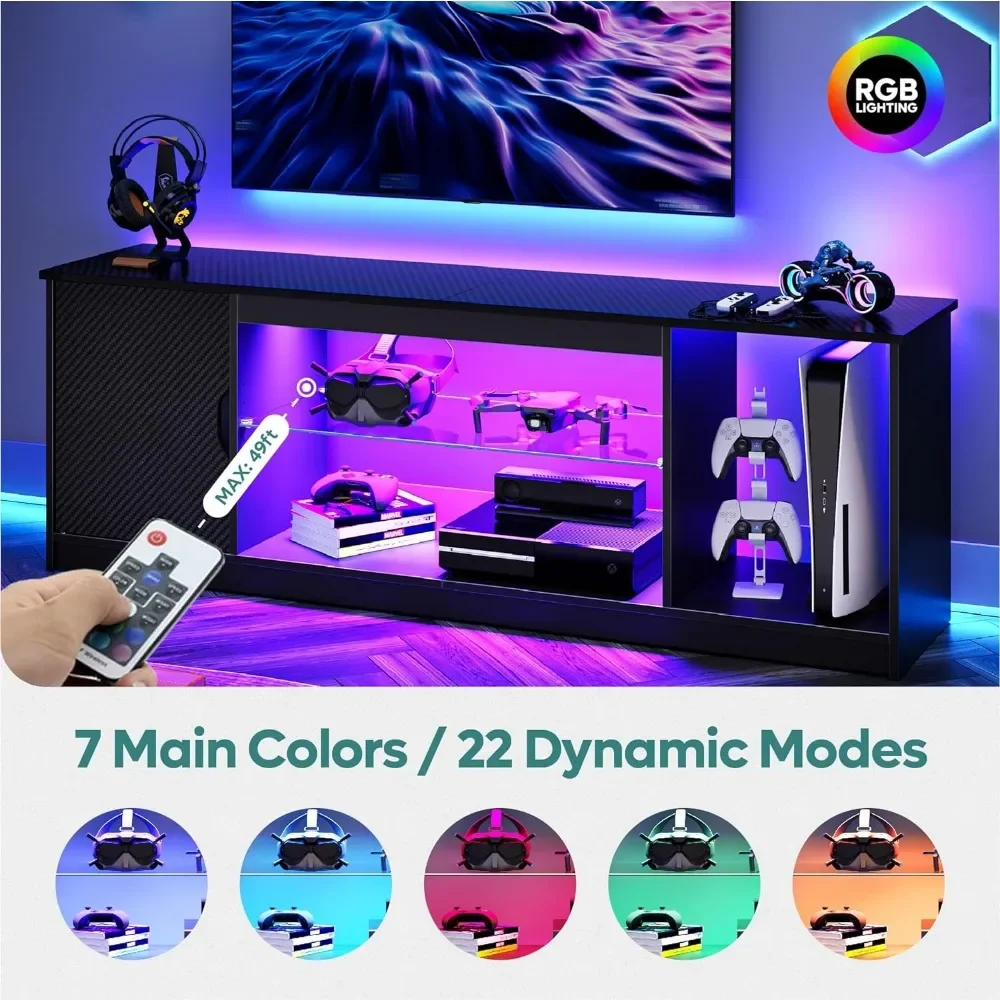 ตู้วางทีวี Bestier สำหรับ PS5, - Gaming Console Entertainment Center บทวิจารณ์และราคา