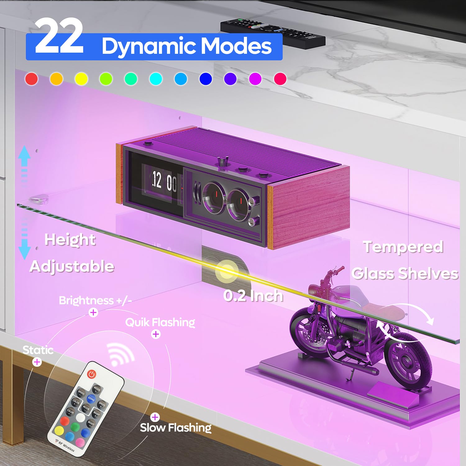 ชั้นวางทีวีสำหรับทีวีขนาด 75/8 - Gaming Console Entertainment Center บทวิจารณ์และราคา