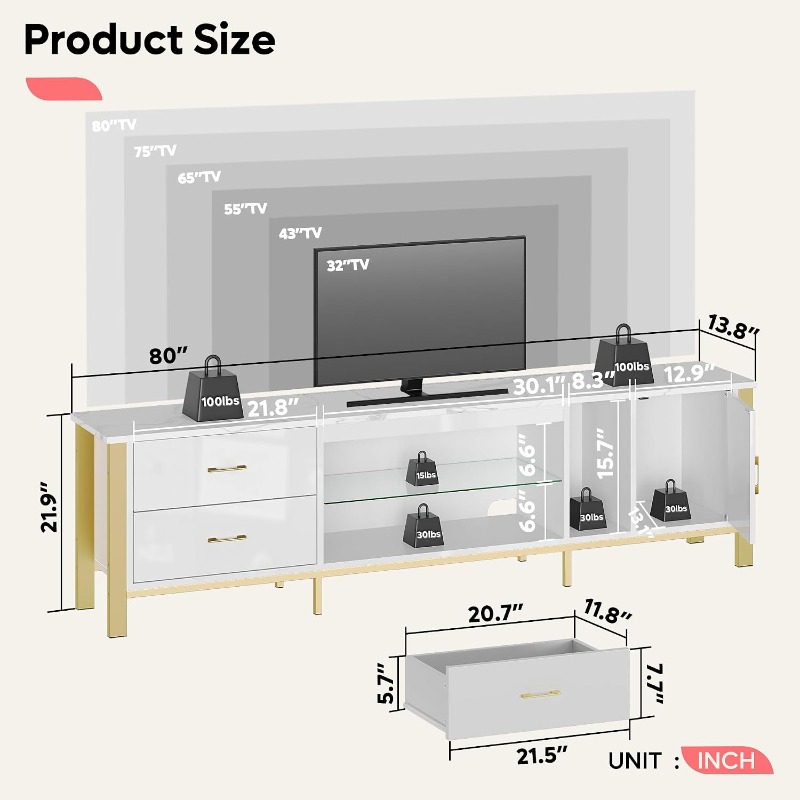 ขาตั้งทีวี Bestier สำหรับทีวีข - Gaming Console Entertainment Center บทวิจารณ์และราคา
