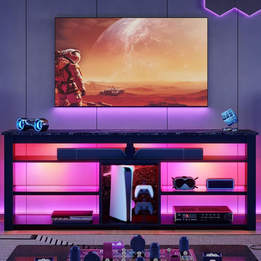 ขาตั้งทีวีขนาด 70 นิ้ว พร้อมตู - Gaming Console Entertainment Center บทวิจารณ์และราคา