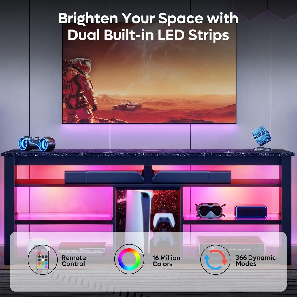 ขาตั้งทีวีขนาด 70 นิ้ว พร้อมตู - Gaming Console Entertainment Center บทวิจารณ์และราคา