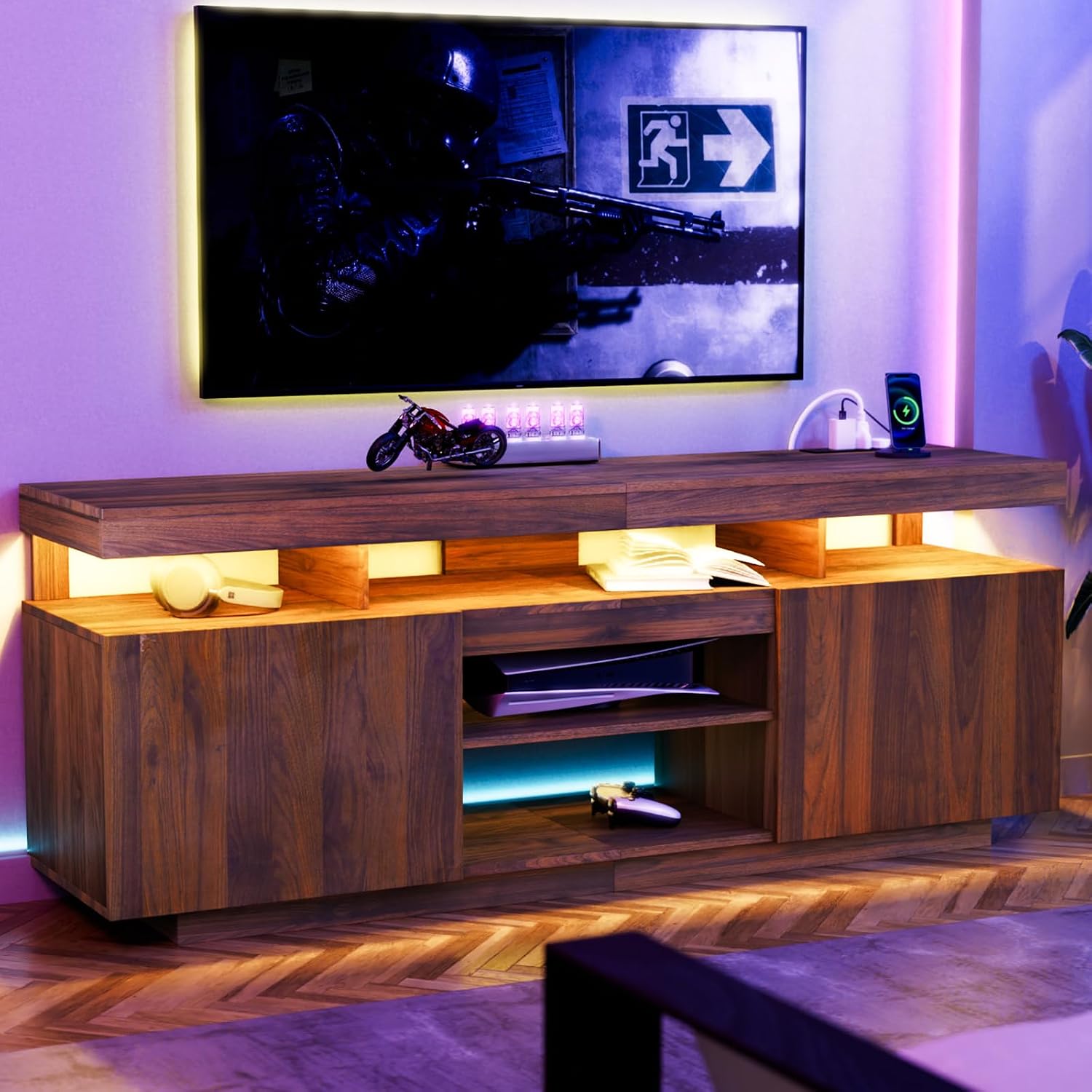 ขาตั้งทีวี LED พร้อมเต้าเสียบไ - Gaming Console Entertainment Center บทวิจารณ์และราคา