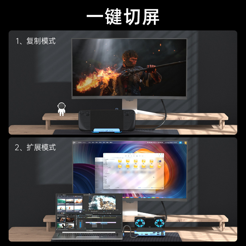 USB-C พัดลมคู่สถานีเชื่อมต่อเก - Gaming Console With Games บทวิจารณ์และราคา