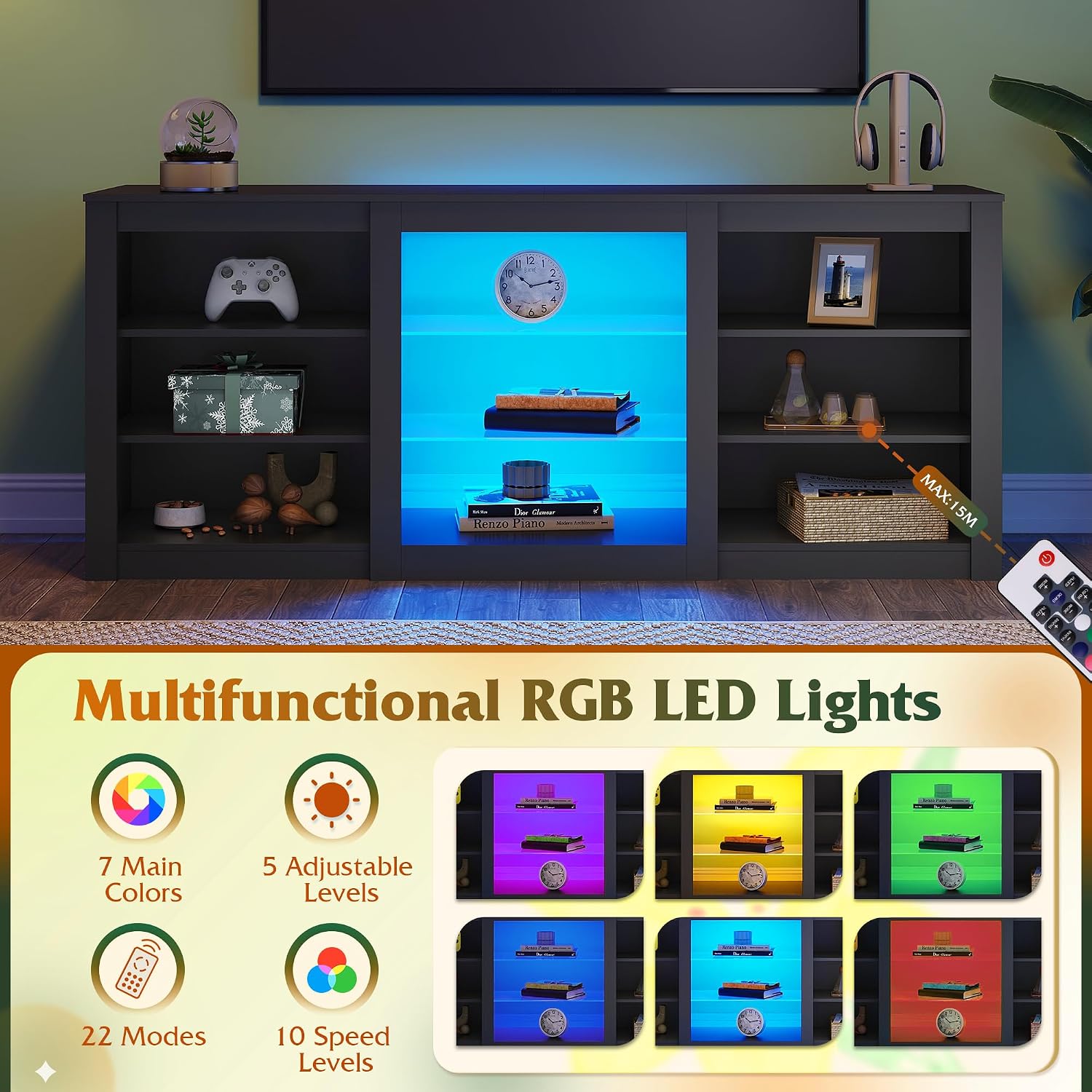 ชั้นวางทีวีทันสมัย ศูนย์รวมควา - Gaming Console Entertainment Center บทวิจารณ์และราคา