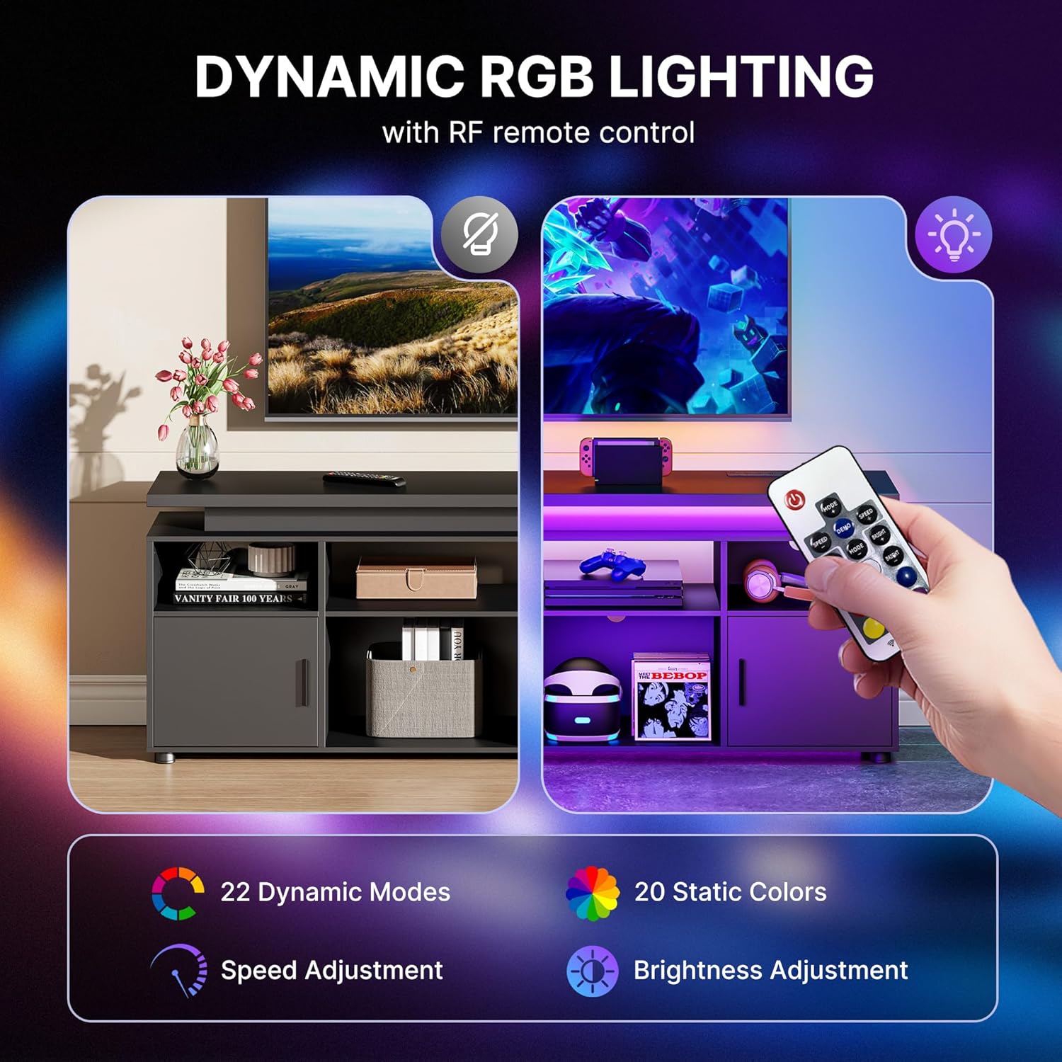 ตู้วางทีวี ตู้วางอุปกรณ์ความบั - Gaming Console Entertainment Center บทวิจารณ์และราคา